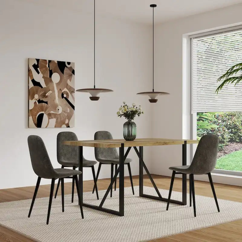 Ensemble de table de cuisine en bois de style Mid-Century pour restaurant, 5 pièces