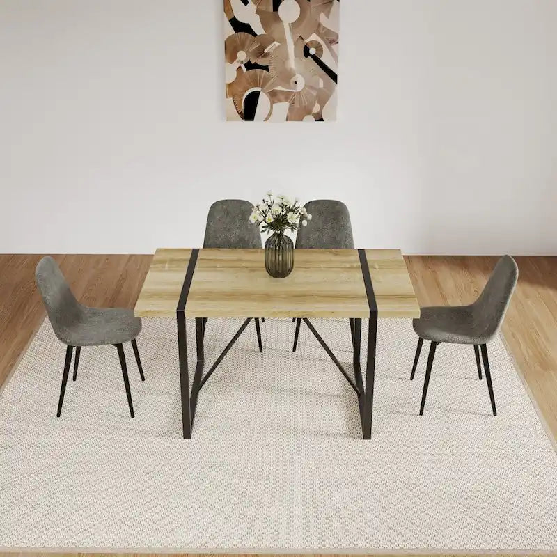Ensemble de table de cuisine en bois de style Mid-Century pour restaurant, 5 pièces