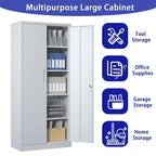 Metal Garage Storage Cabinet Tool Steel with Doors and 4 Shelves