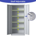 Metal Garage Storage Cabinet Tool Steel with Doors and 4 Shelves