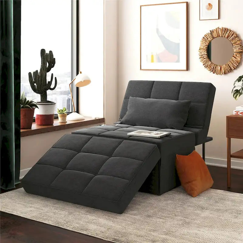 Fauteuil ottoman convertible et lit de repos 4-en-1
