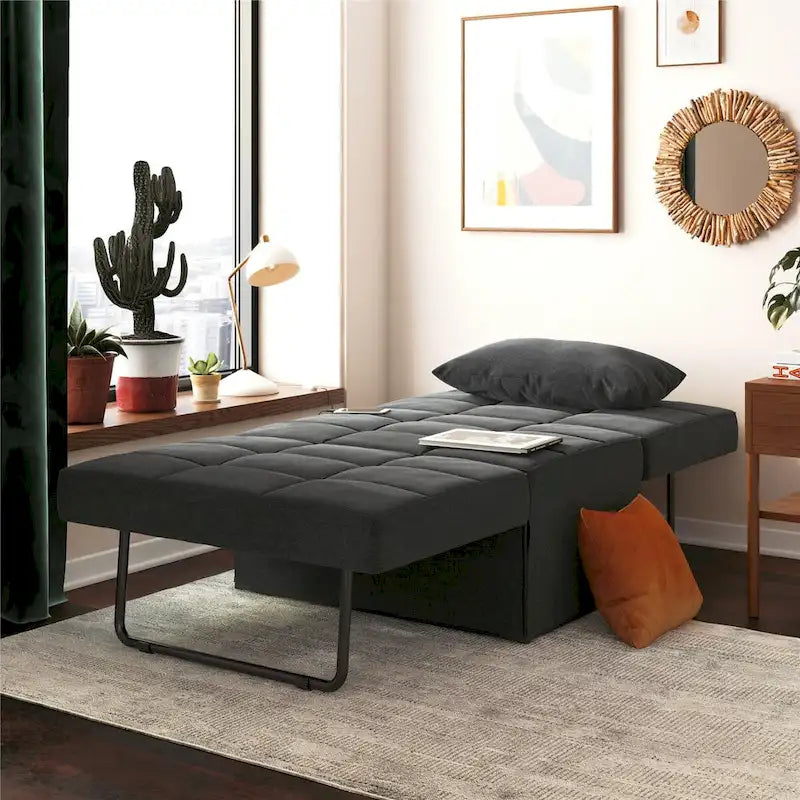 Fauteuil ottoman convertible et lit de repos 4-en-1