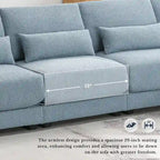 Canapé sectionnel surdimensionné à assise profonde avec méridienne réversible, canapé d'angle convertible en L, bleu