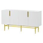 Buffet moderne élégant à 4 portes avec poignées en métal doré pour salle à manger, salon, chambre, couloir