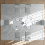 Table à manger en verre de style Mid-Century Modern avec pieds cabriolets en métal