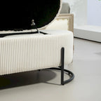 Pouf de rangement en tissu capitonné avec charnière de sécurité