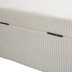 Pouf de rangement en tissu capitonné avec charnière de sécurité